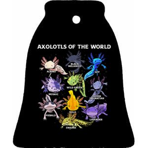 Axolotl Animals Of The World Kawaii Salamander Herpetology Ceramic Bell Ornament