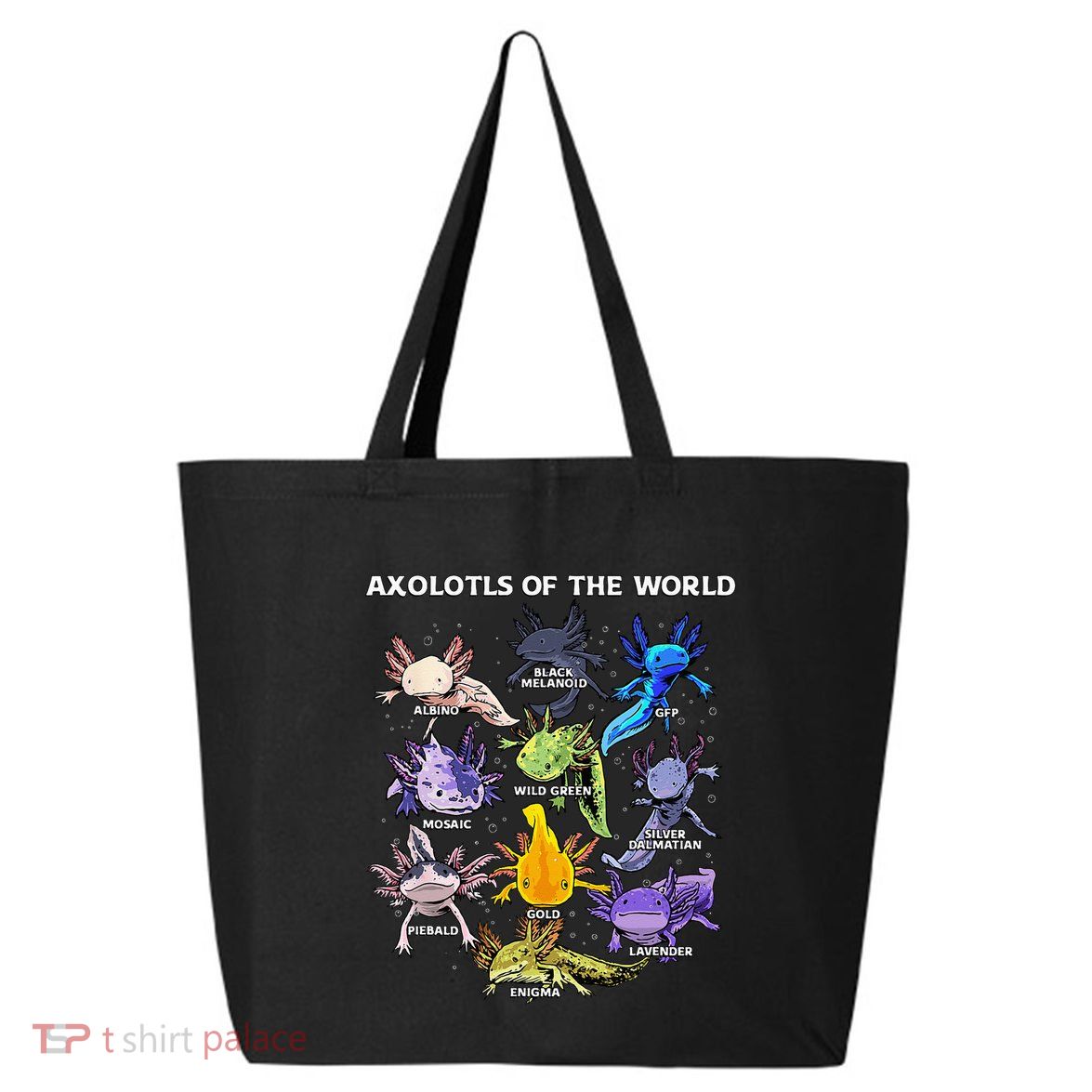 Axolotl Animals Of The World Kawaii Salamander Herpetology 25L Jumbo Tote