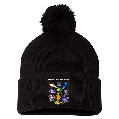 Axolotl Animals Of The World Kawaii Salamander Herpetology Pom Pom 12in Knit Beanie