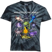 Axolotl Animals Of The World Kawaii Salamander Herpetology Kids Tie-Dye T-Shirt