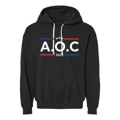 AOC Alexandria Ocasio Cortez 2028 For President Election  Garment-Dyed Fleece Hoodie