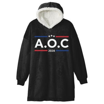 AOC Alexandria Ocasio Cortez 2028 For President Election  Hooded Wearable Blanket