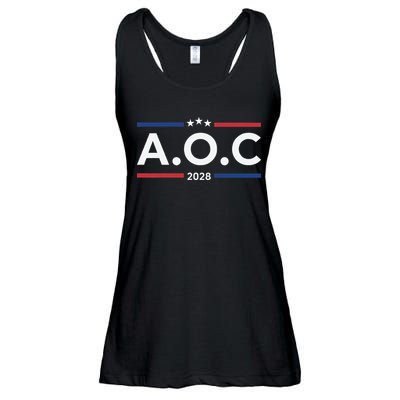 AOC Alexandria Ocasio Cortez 2028 For President Election  Ladies Essential Flowy Tank