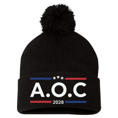 AOC Alexandria Ocasio Cortez 2028 For President Election  Pom Pom 12in Knit Beanie