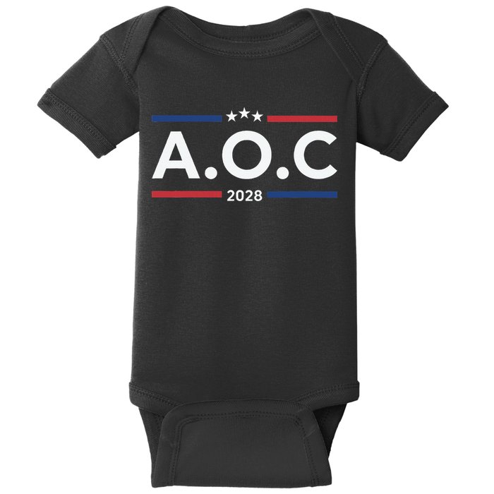 AOC Alexandria Ocasio Cortez 2028 For President Election  Baby Bodysuit