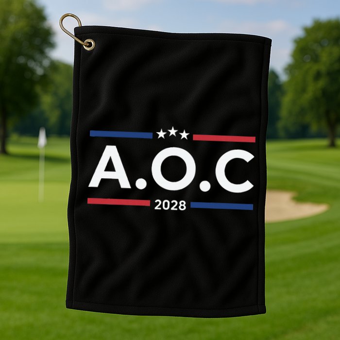 AOC Alexandria Ocasio Cortez 2028 For President Election  Golf Towel