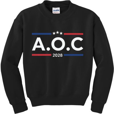 AOC Alexandria Ocasio Cortez 2028 For President Election  Kids Sweatshirt