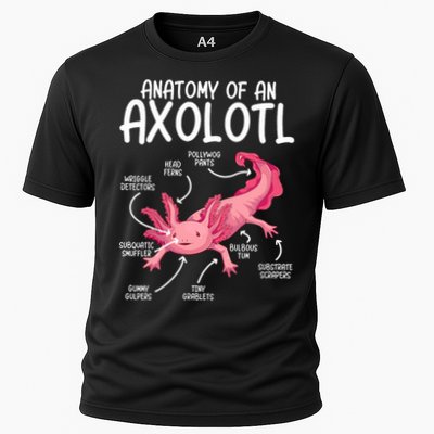 Axolotl Anatomy Of Axolotl Science Pet Axolotl Lover Cooling Performance Crew T-Shirt
