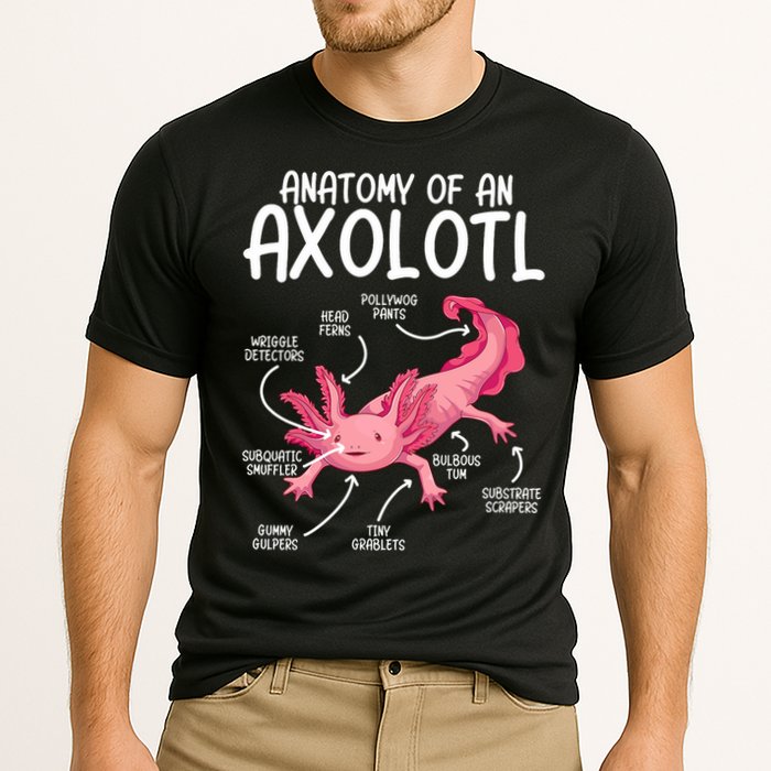 Axolotl Anatomy Of Axolotl Science Pet Axolotl Lover Cooling Performance Crew T-Shirt