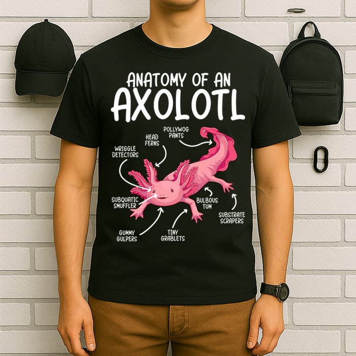 Axolotl Anatomy Of Axolotl Science Pet Axolotl Lover T-Shirt