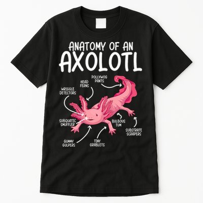 Axolotl Anatomy Of Axolotl Science Pet Axolotl Lover Tall T-Shirt