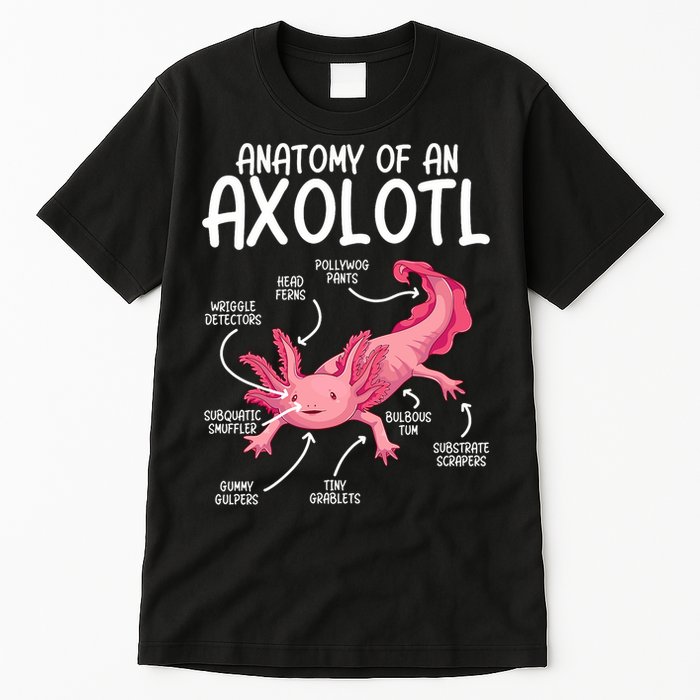 Axolotl Anatomy Of Axolotl Science Pet Axolotl Lover Tall T-Shirt