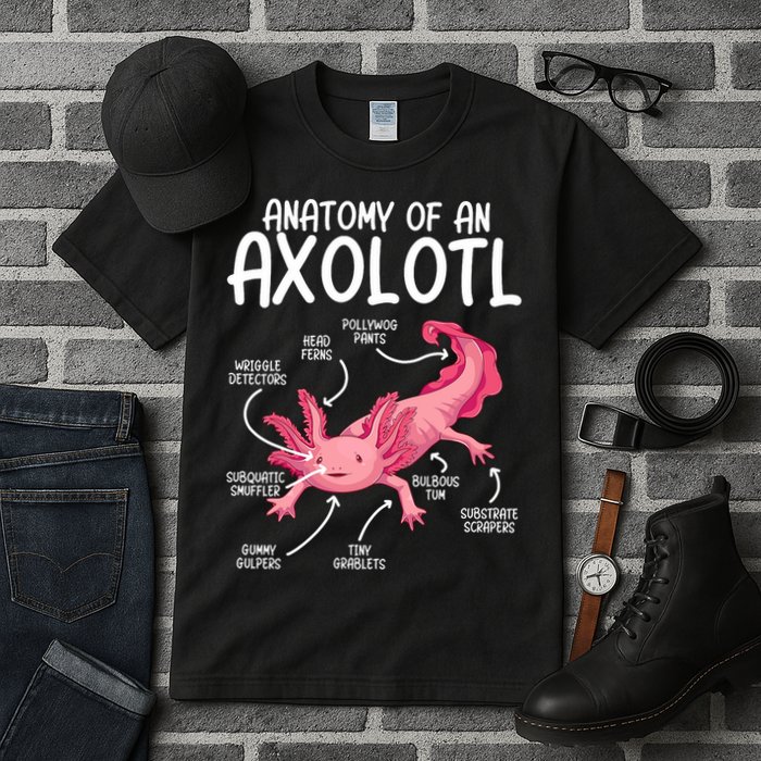 Axolotl Anatomy Of Axolotl Science Pet Axolotl Lover Tall T-Shirt