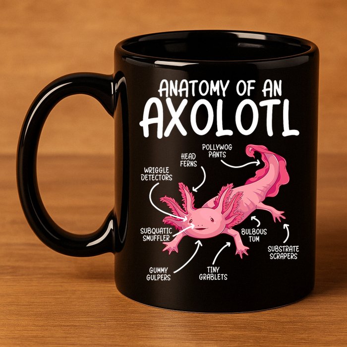 Axolotl Anatomy Of Axolotl Science Pet Axolotl Lover 11oz C Handle Ceramic Mug