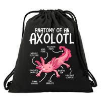 Axolotl Anatomy Of Axolotl Science Pet Axolotl Lover Drawstring Bag