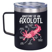Axolotl Anatomy Of Axolotl Science Pet Axolotl Lover 12oz Stainless Steel Coffee Mug