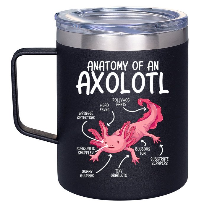 Axolotl Anatomy Of Axolotl Science Pet Axolotl Lover 12oz Stainless Steel Coffee Mug