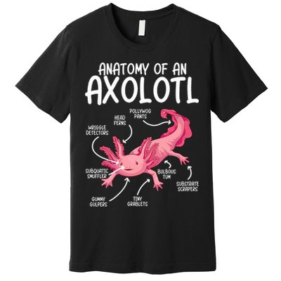 Axolotl Anatomy Of Axolotl Science Pet Axolotl Lover Premium T-Shirt