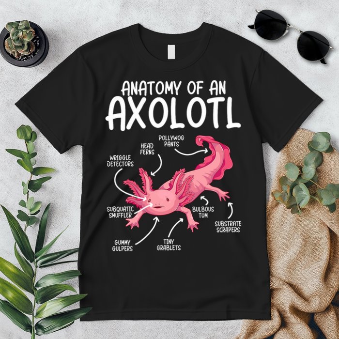 Axolotl Anatomy Of Axolotl Science Pet Axolotl Lover Premium T-Shirt