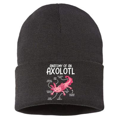 Axolotl Anatomy Of Axolotl Science Pet Axolotl Lover Sustainable Knit Beanie