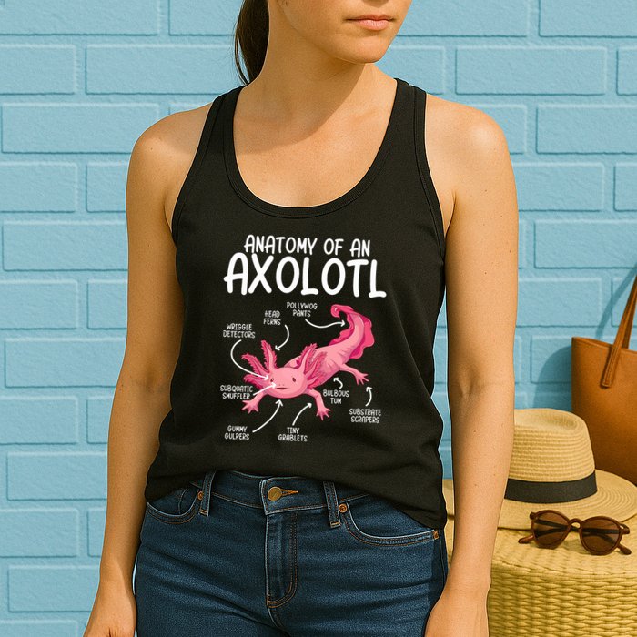 Axolotl Anatomy Of Axolotl Science Pet Axolotl Lover Womens Tank Top
