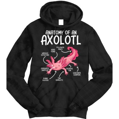Axolotl Anatomy Of Axolotl Science Pet Axolotl Lover Tie Dye Hoodie