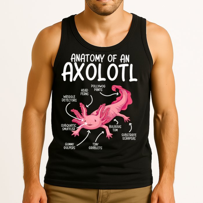 Axolotl Anatomy Of Axolotl Science Pet Axolotl Lover Tank Top