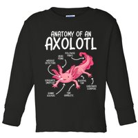 Axolotl Anatomy Of Axolotl Science Pet Axolotl Lover Toddler Long Sleeve Shirt