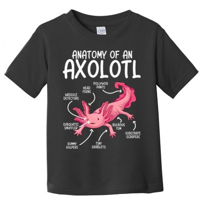 Axolotl Anatomy Of Axolotl Science Pet Axolotl Lover Toddler T-Shirt