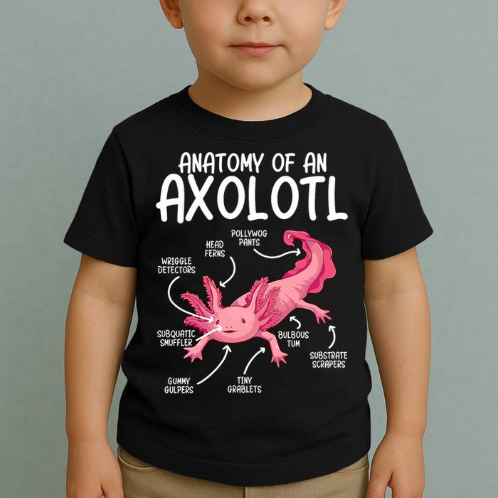 Axolotl Anatomy Of Axolotl Science Pet Axolotl Lover Toddler T-Shirt