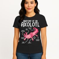 Axolotl Anatomy Of Axolotl Science Pet Axolotl Lover Womens T-Shirt
