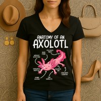 Axolotl Anatomy Of Axolotl Science Pet Axolotl Lover Women's V-Neck T-Shirt