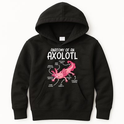 Axolotl Anatomy Of Axolotl Science Pet Axolotl Lover Kids Hoodie