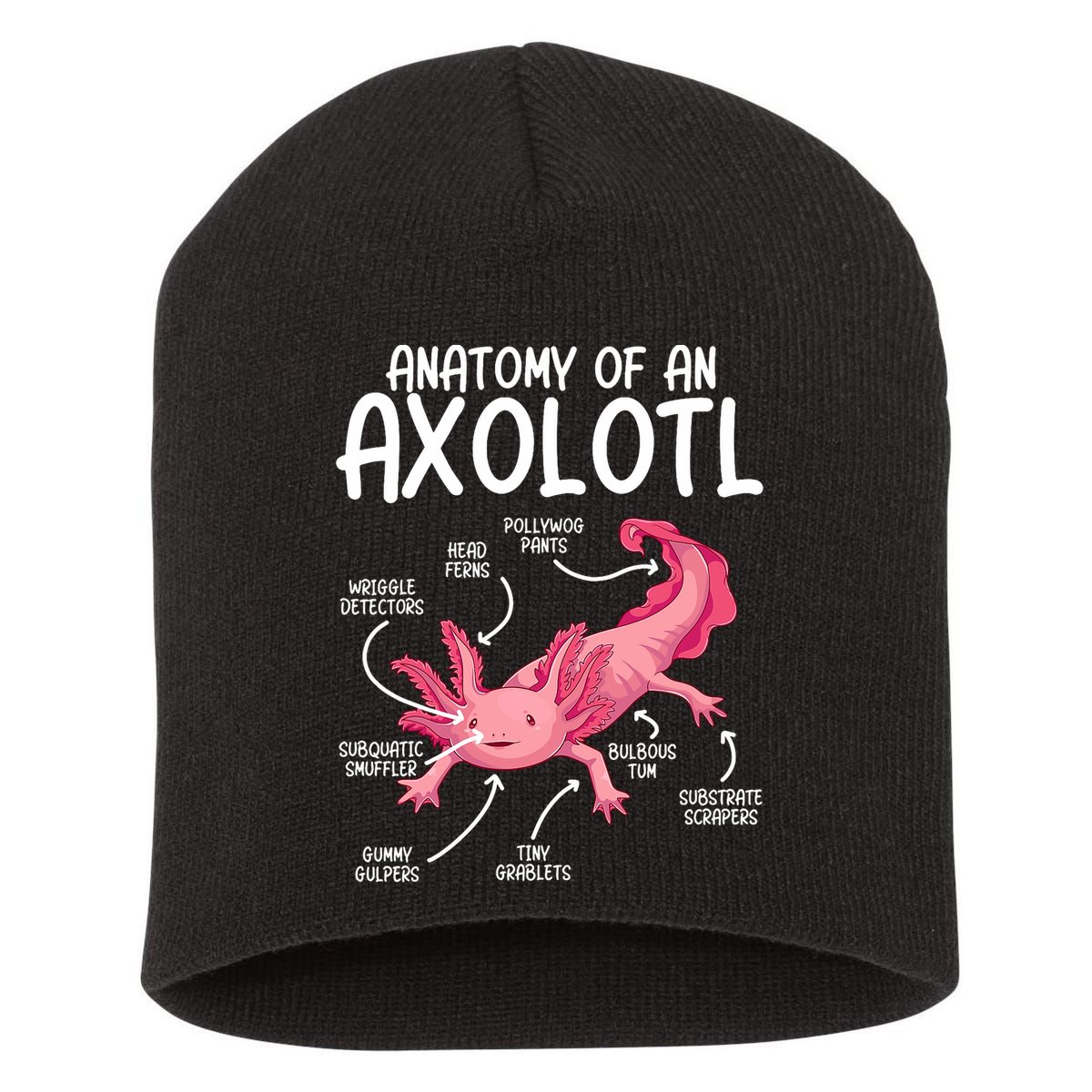Axolotl Anatomy Of Axolotl Science Pet Axolotl Lover Short Acrylic Beanie