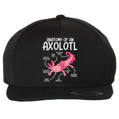 Axolotl Anatomy Of Axolotl Science Pet Axolotl Lover Wool Snapback Cap