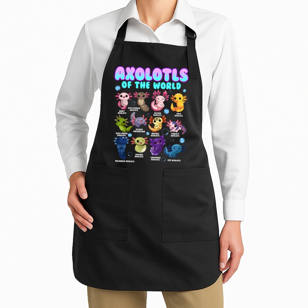 Axolotl Animals Of The World Kawaii Salamander Herpetology Apron