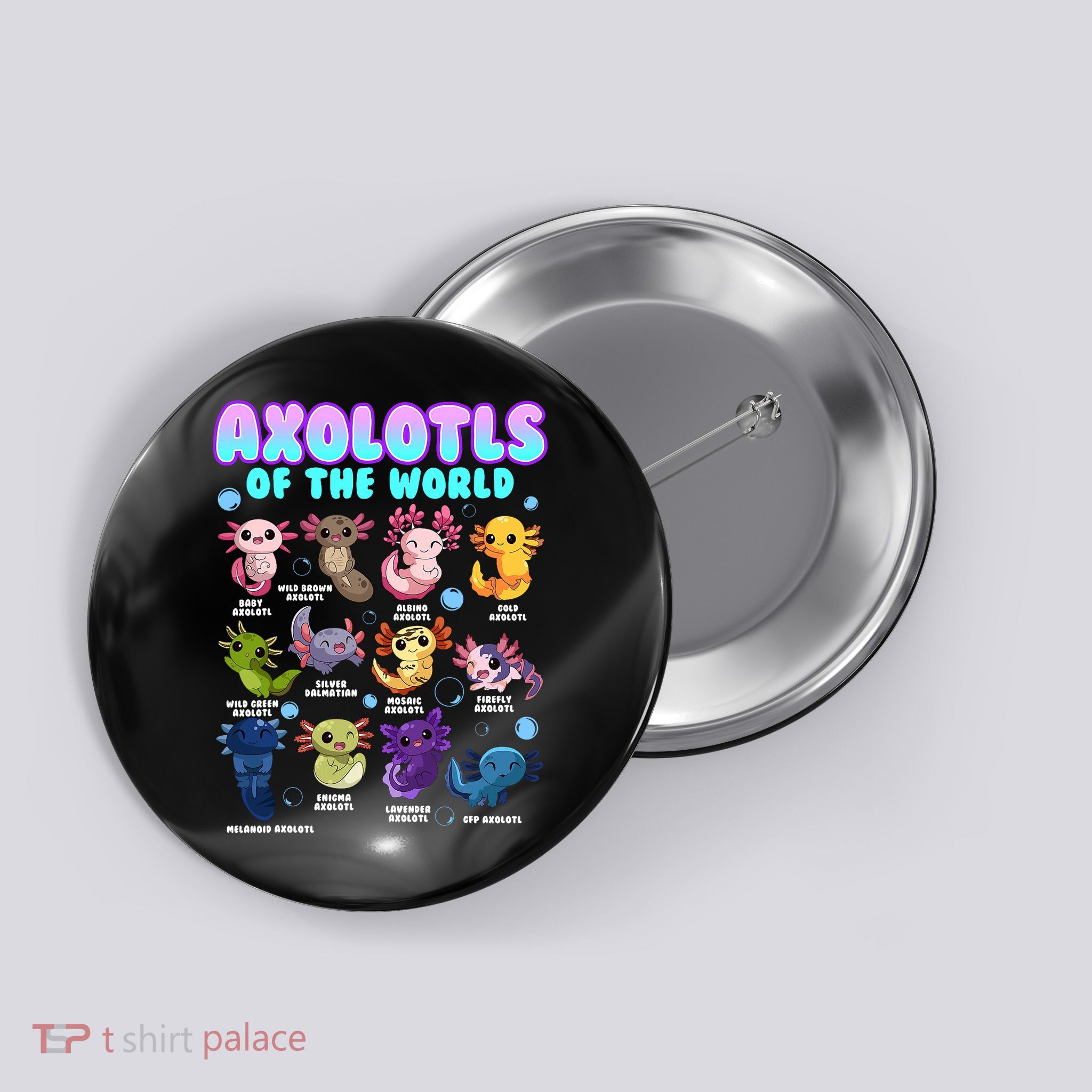 Axolotl Animals Of The World Kawaii Salamander Herpetology Button