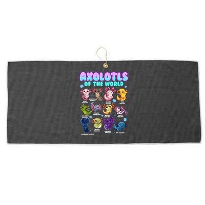 Axolotl Animals Of The World Kawaii Salamander Herpetology Large Microfiber Waffle Golf Towel