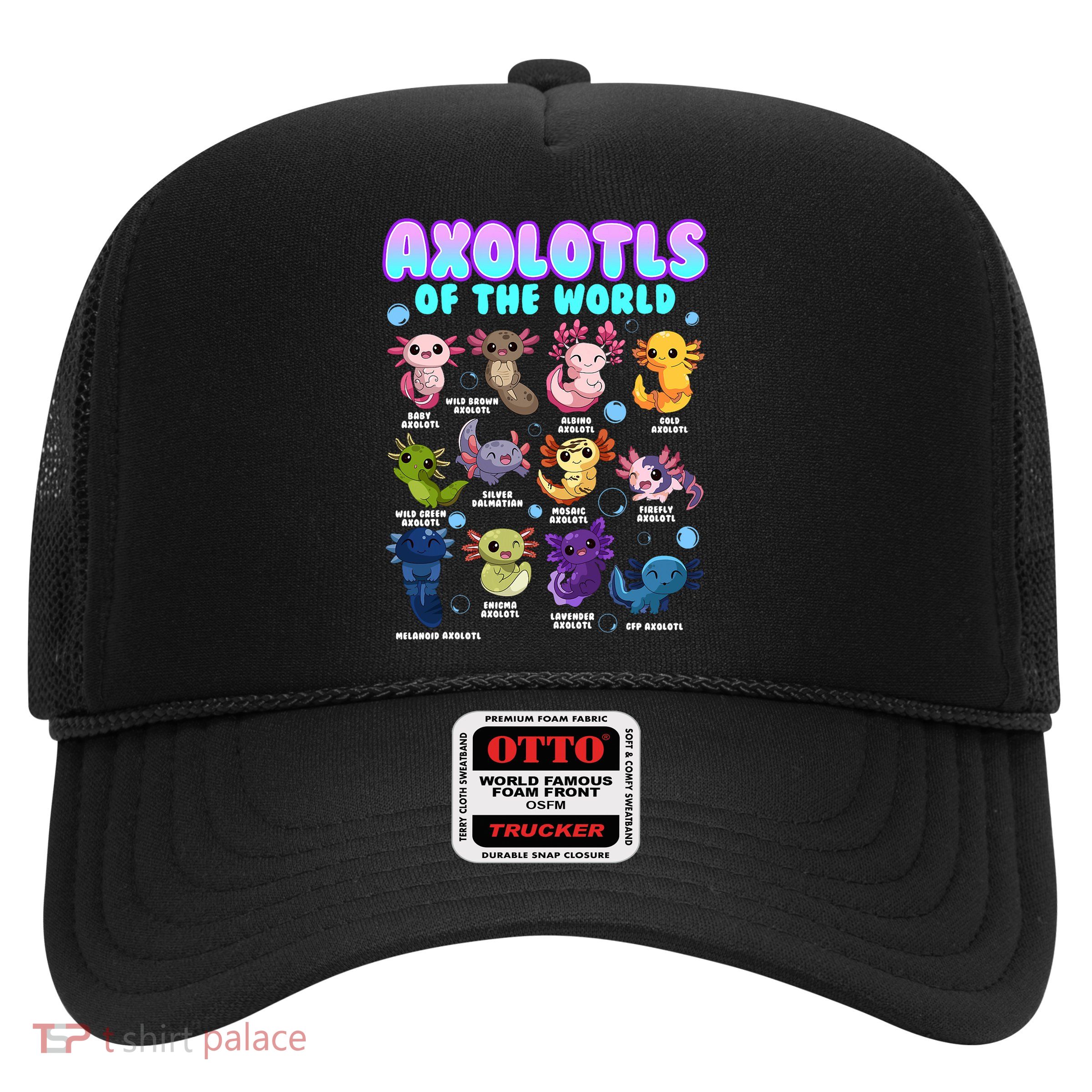 Axolotl Animals Of The World Kawaii Salamander Herpetology Trucker Hat