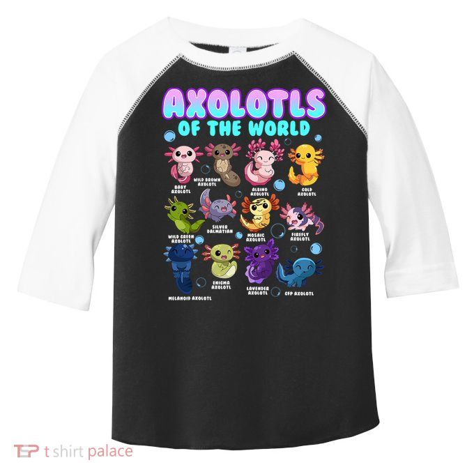 Axolotl Animals Of The World Kawaii Salamander Herpetology Toddler Fine Jersey T-Shirt