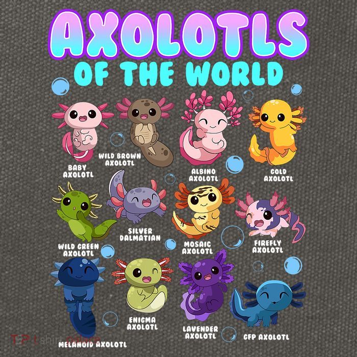 Axolotl Animals Of The World Kawaii Salamander Herpetology Cotton Canvas Backpack