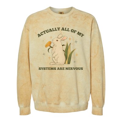 Actually All Of My Systems Are Nervous Colorblast Crewneck Sweatshirt