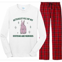 Actually All Of My Systems Are Nervous Funny Mental Health Long Sleeve Pajama Set