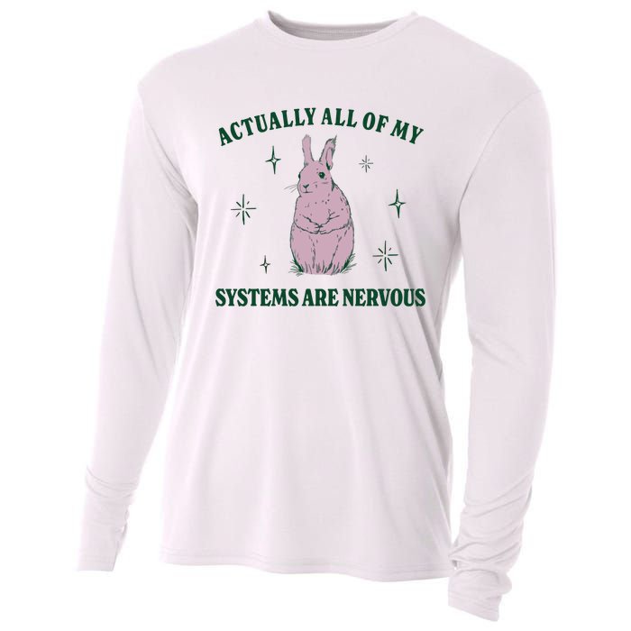 Actually All Of My Systems Are Nervous Funny Mental Health Cooling Performance Long Sleeve Crew