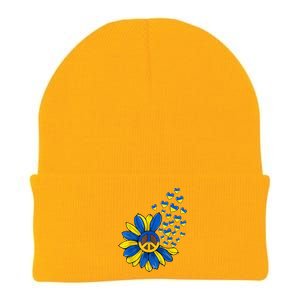 Autism Awareness Peace Sunflower Knit Cap Winter Beanie