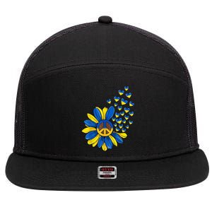 Autism Awareness Peace Sunflower 7 Panel Mesh Trucker Snapback Hat