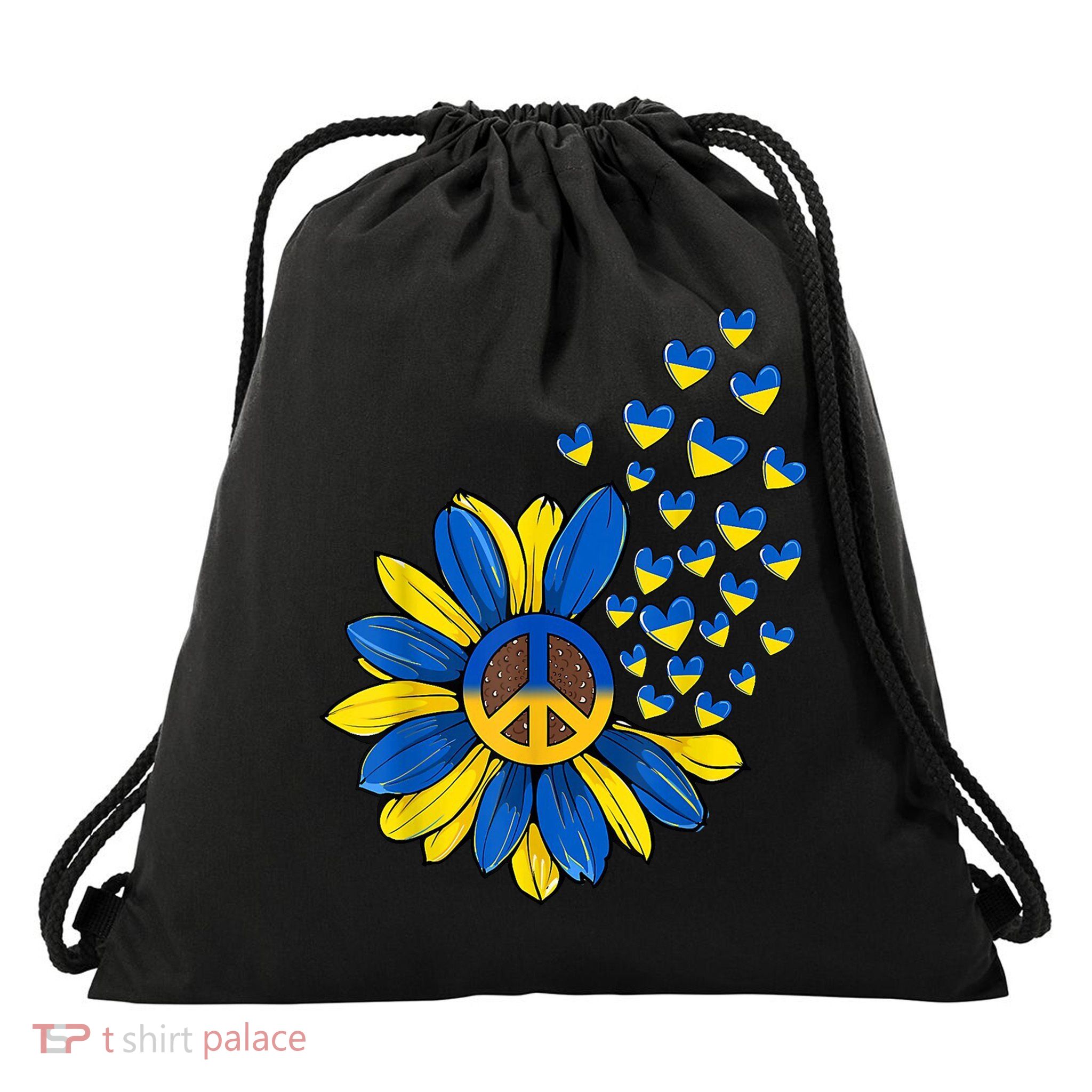 Autism Awareness Peace Sunflower Drawstring Bag