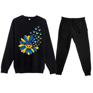 Autism Awareness Peace Sunflower Premium Crewneck Sweatsuit Set