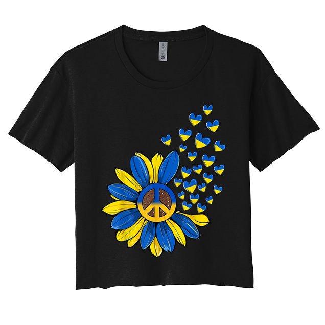 Autism Awareness Peace Sunflower Crop Top