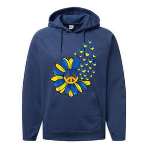 Autism Awareness Peace Sunflower Performance Fleece Hoodie